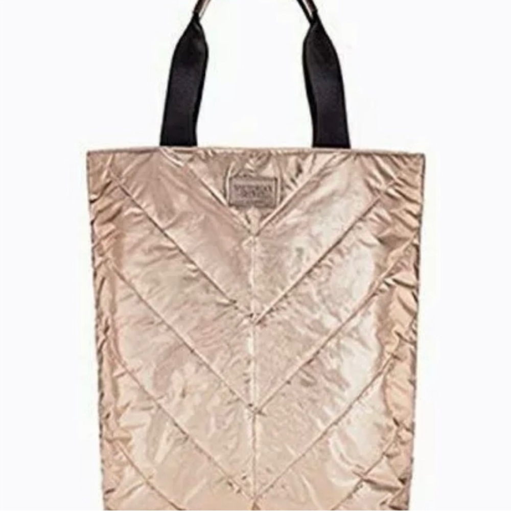 NWOT Victoria’s Secret nylon rose gold tote bag gym laptop  travel